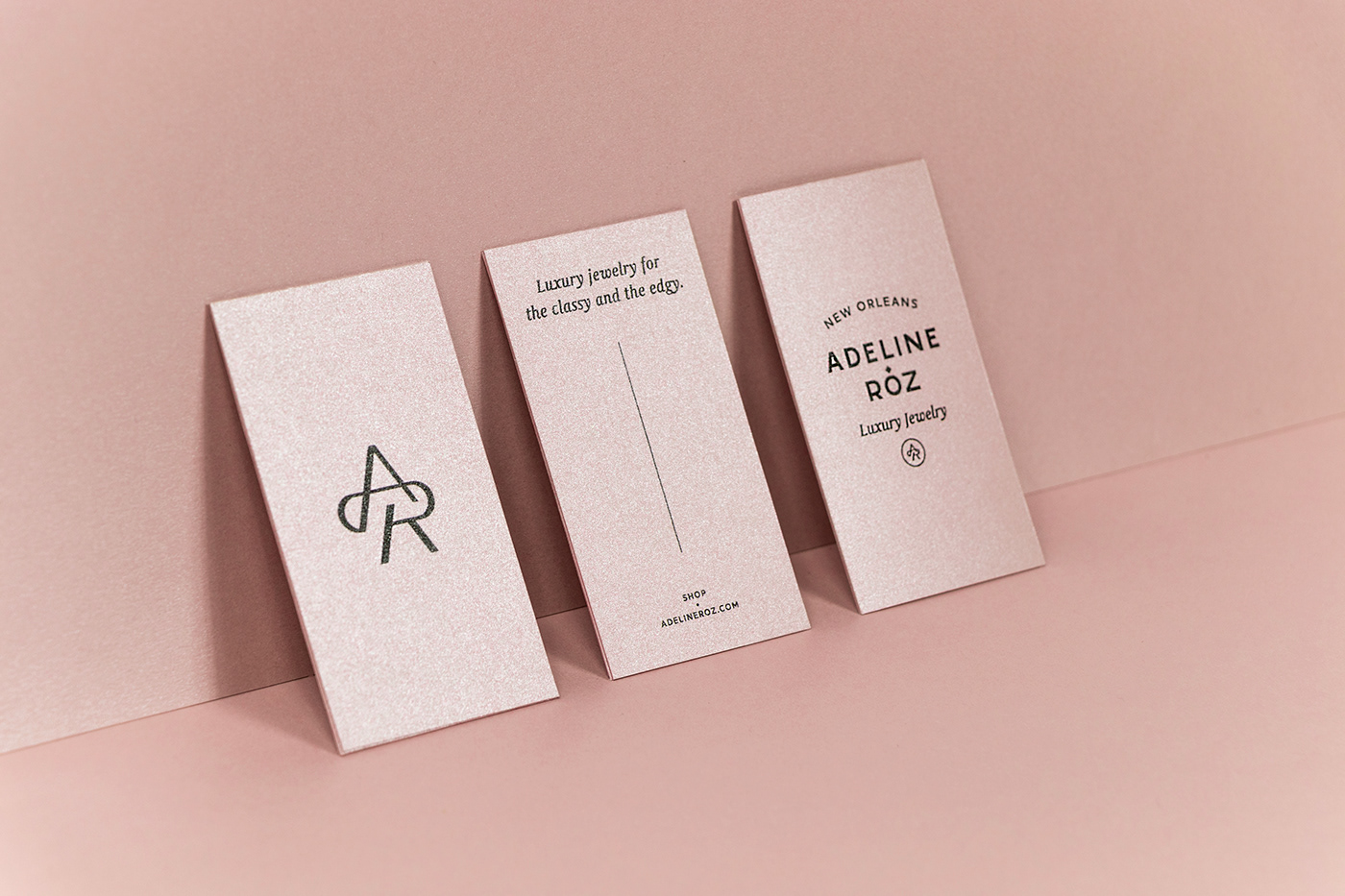 branding  pink nude jewelry logo monogram AR minimal elegant design