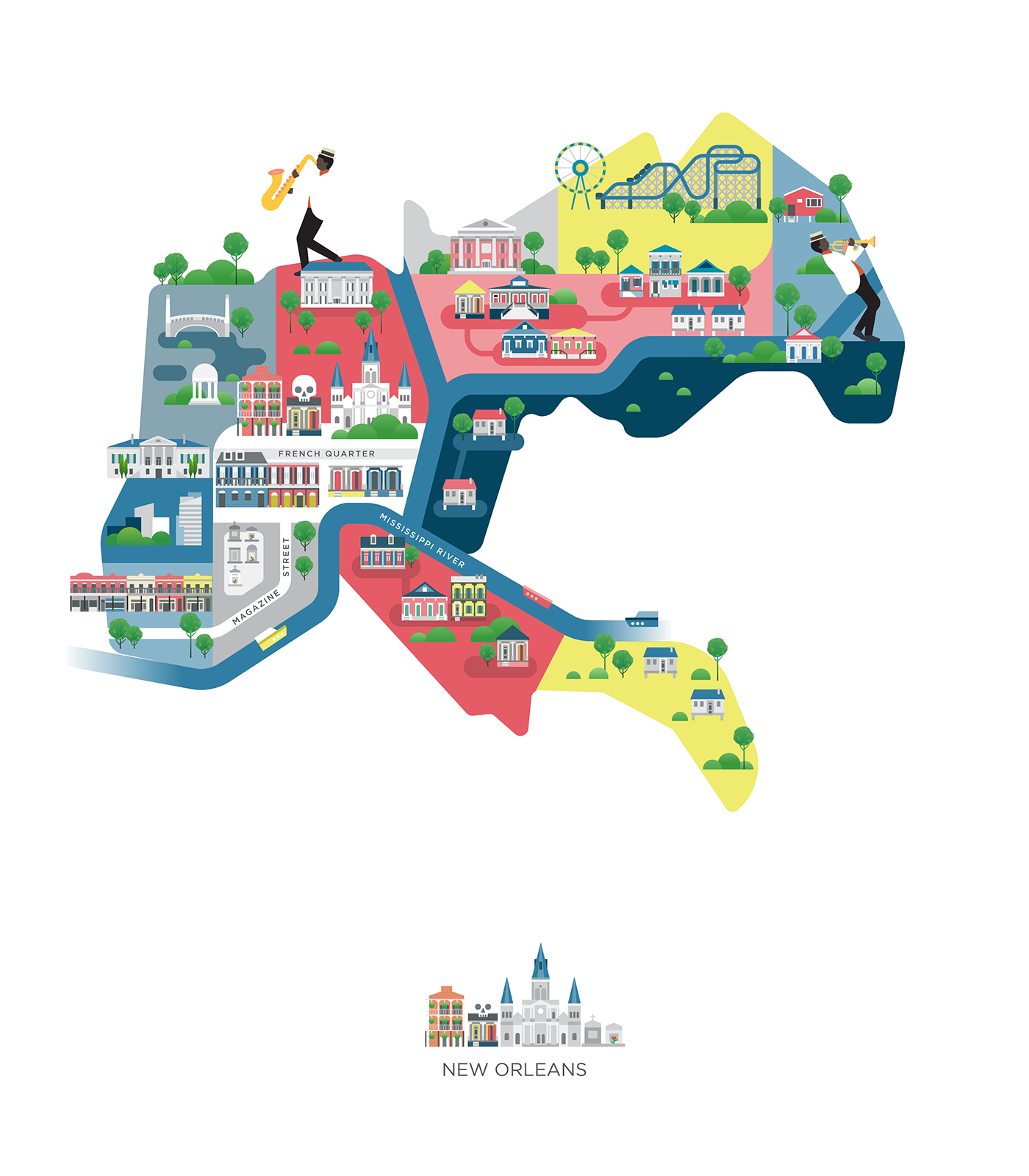 america map city nyc la California Vegas neworleans usa