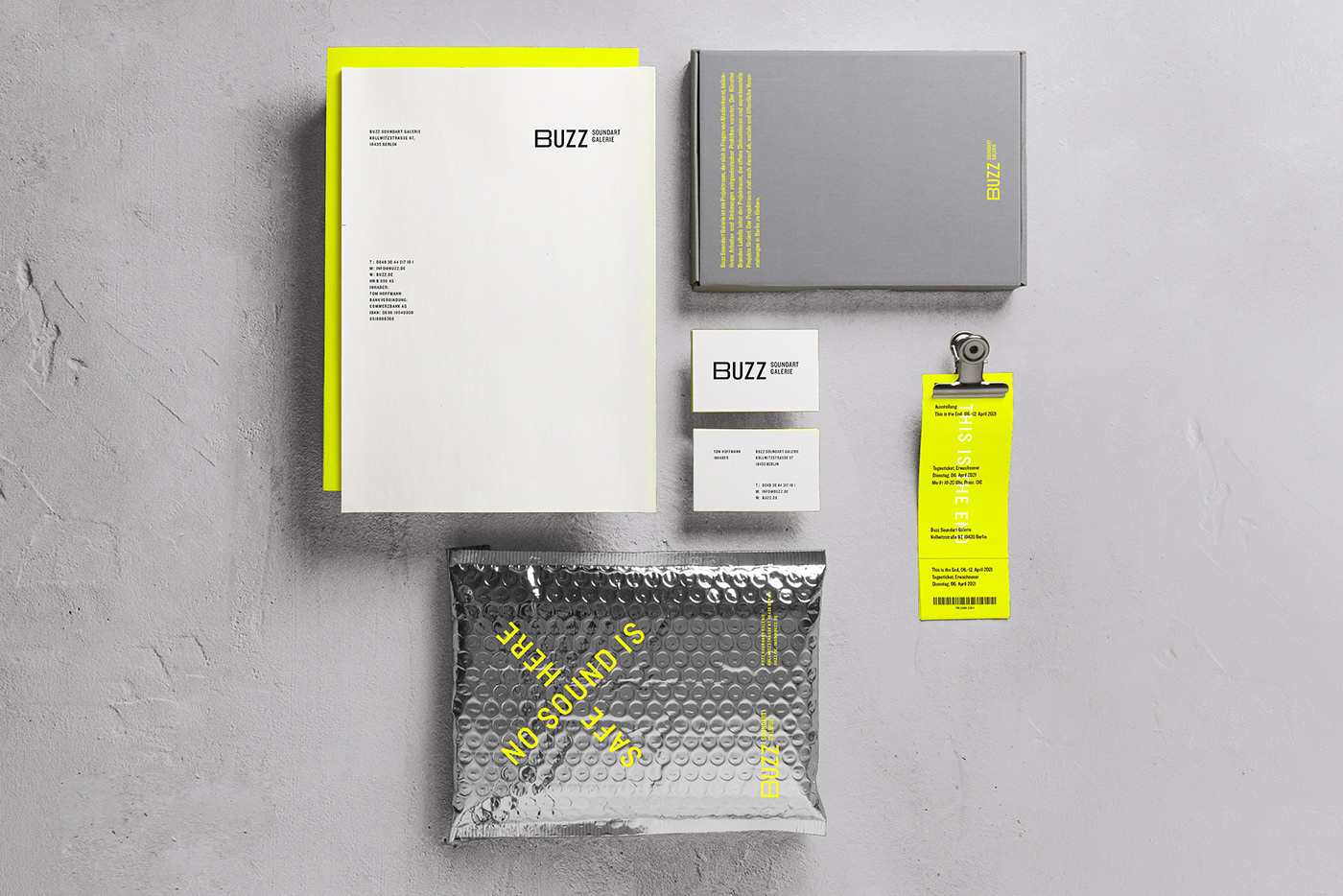 Stationery of Buzz Soundart Galerie