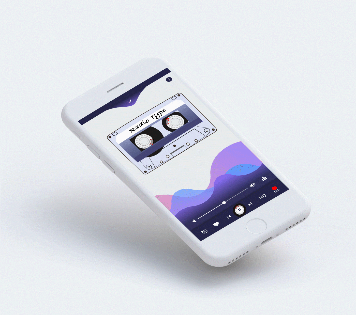 Radio Mobile app design android ios music timer Shazam