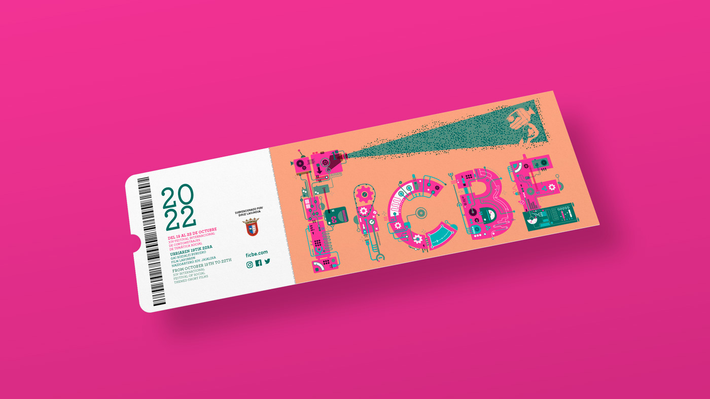 diseño gráfico ilustracion Evento festival de cine cartel poster merchandising programa tipografia