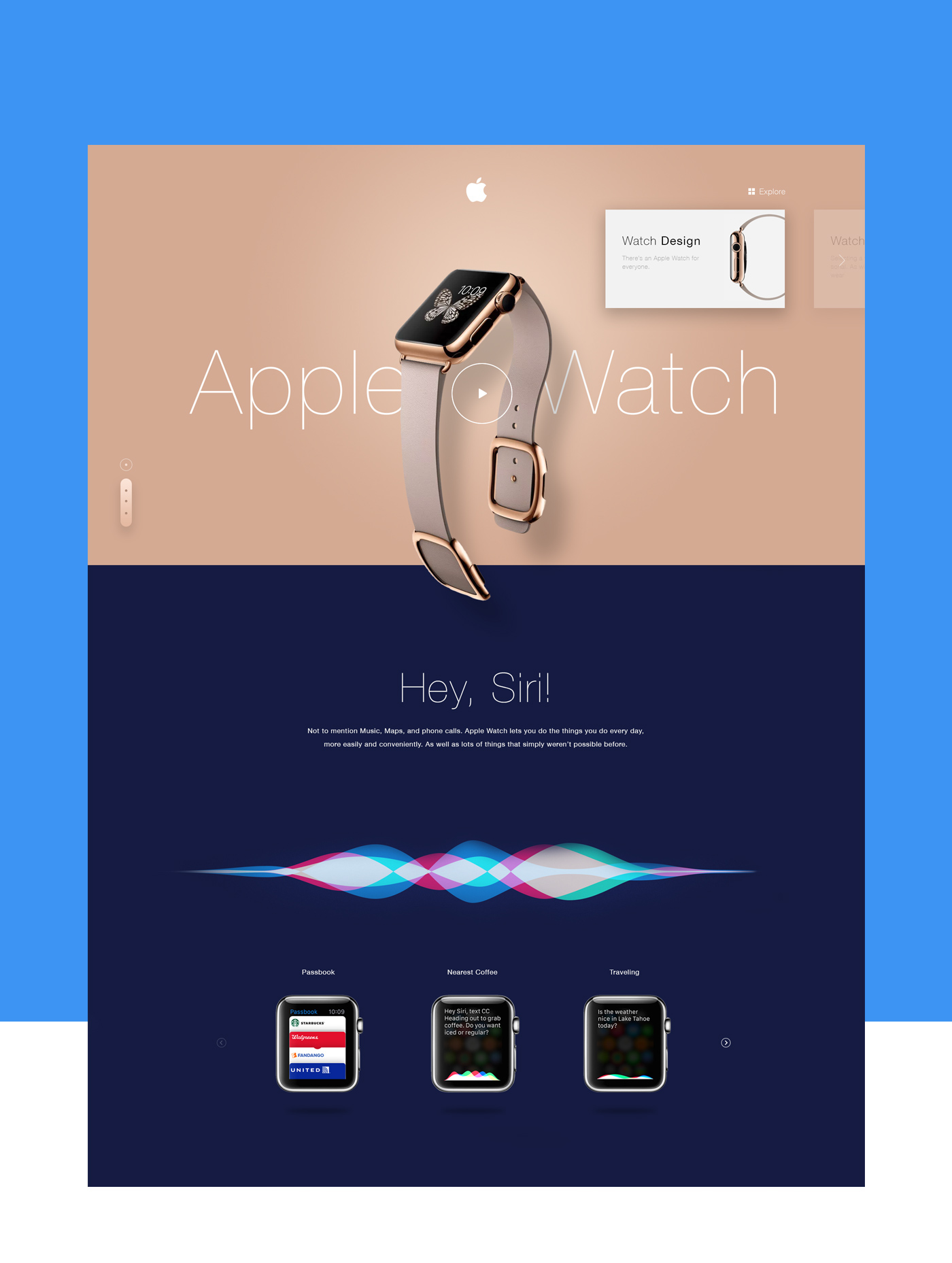 UI ux webdesig design apple iwatch landing concept Watches