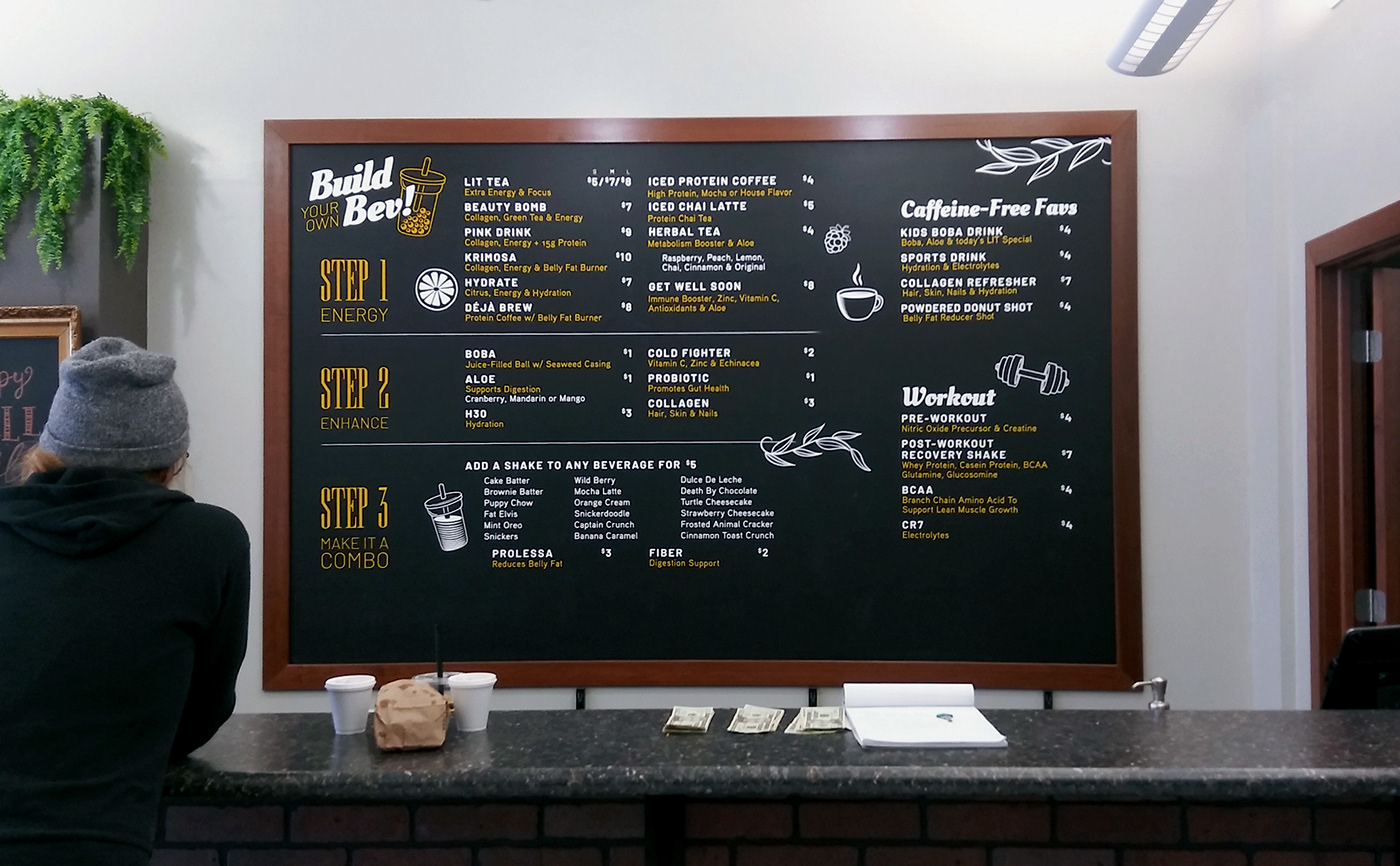 beverage menu Chalkboard Layout menu menu board