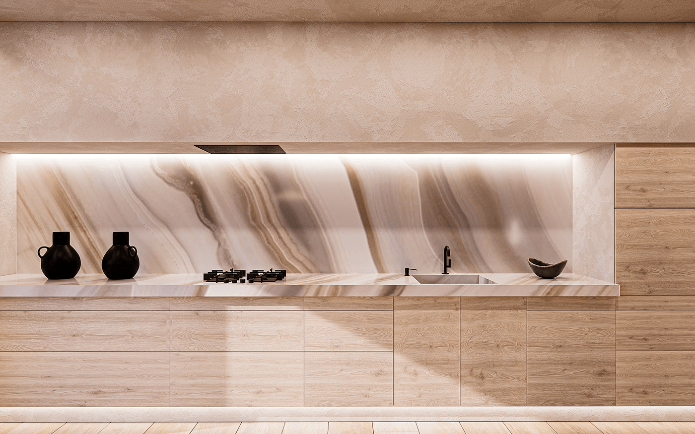 3D architecture archviz interior design  Japandi minimal spain visualization Wabi Sabi Interior