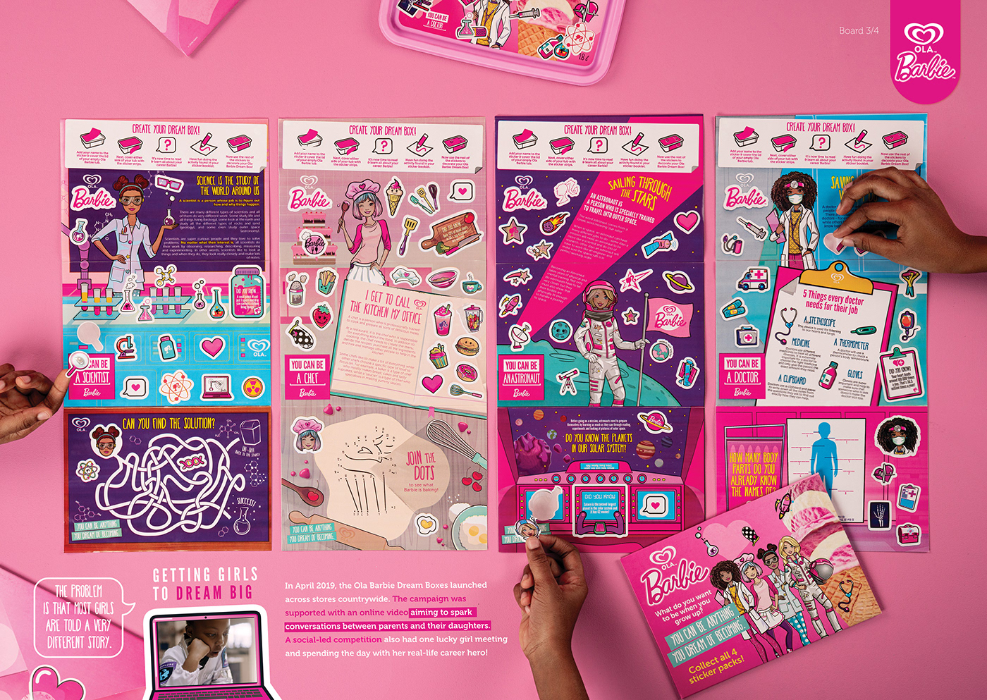 Advertising  barbie campaign creative design dolls ice cream kids product design  stickers