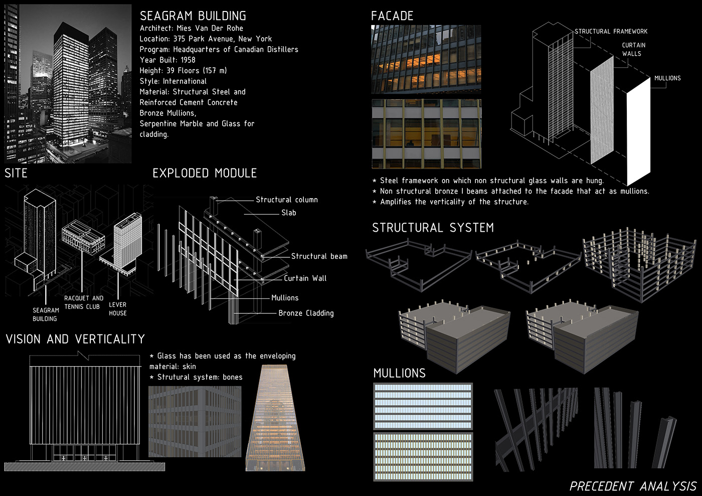 architecture design diagrid Dynamic facade ILLUSTRATION  mies Seagram Building