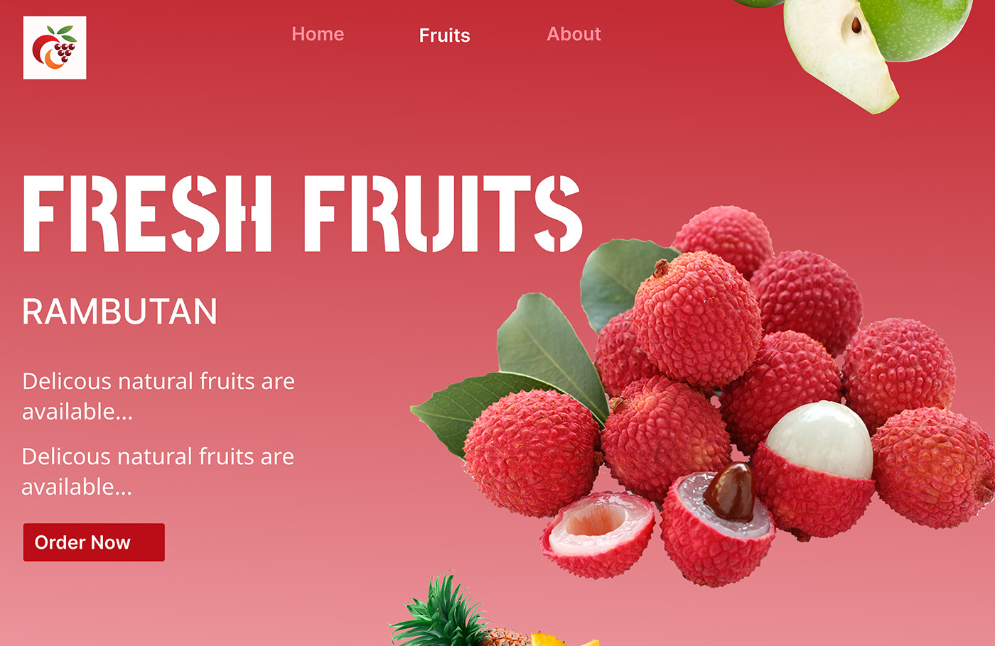 Fruit UI/UX ui design user interface Mobile app application app design Figma Web Design  Website