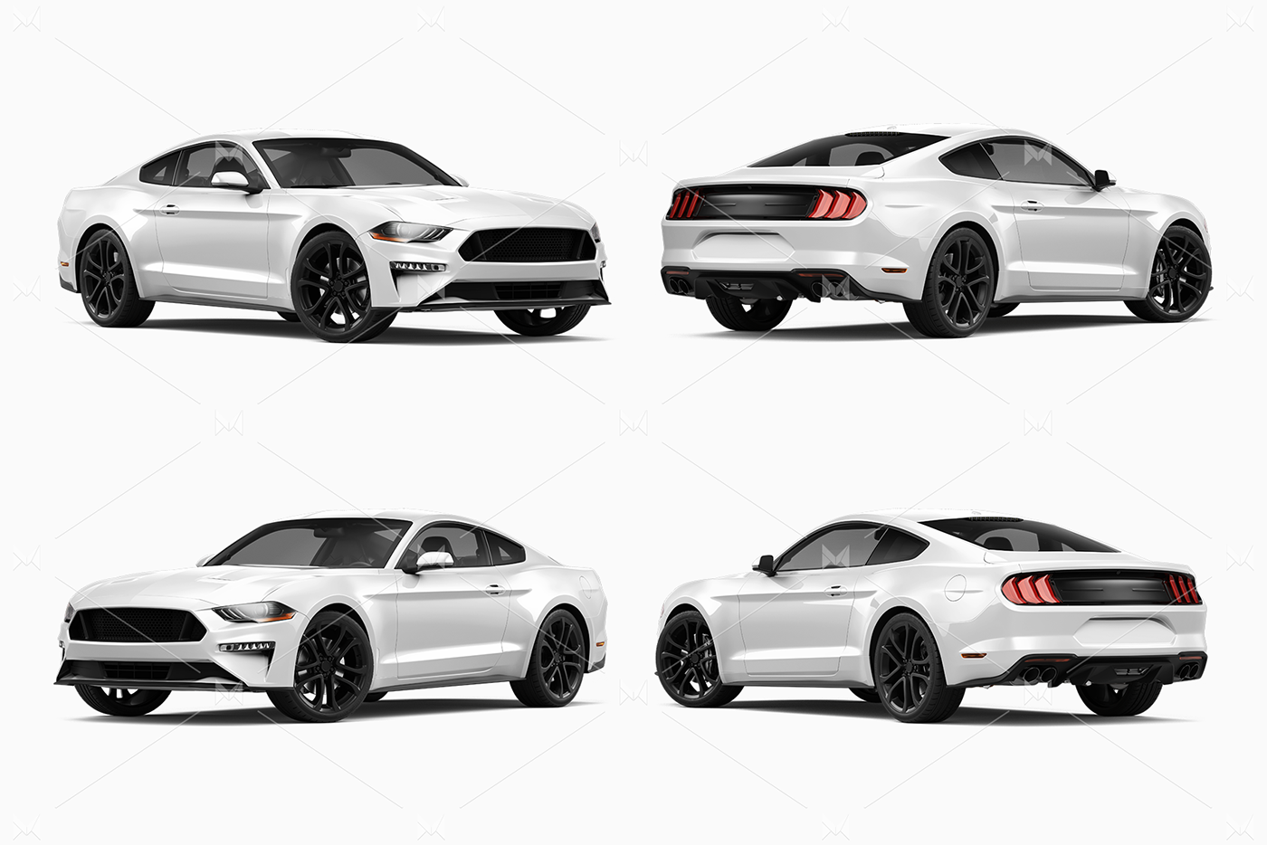 muscle car Mockup Ford Mustang wrapping foiling tuning car Sporty ford mustang mockup