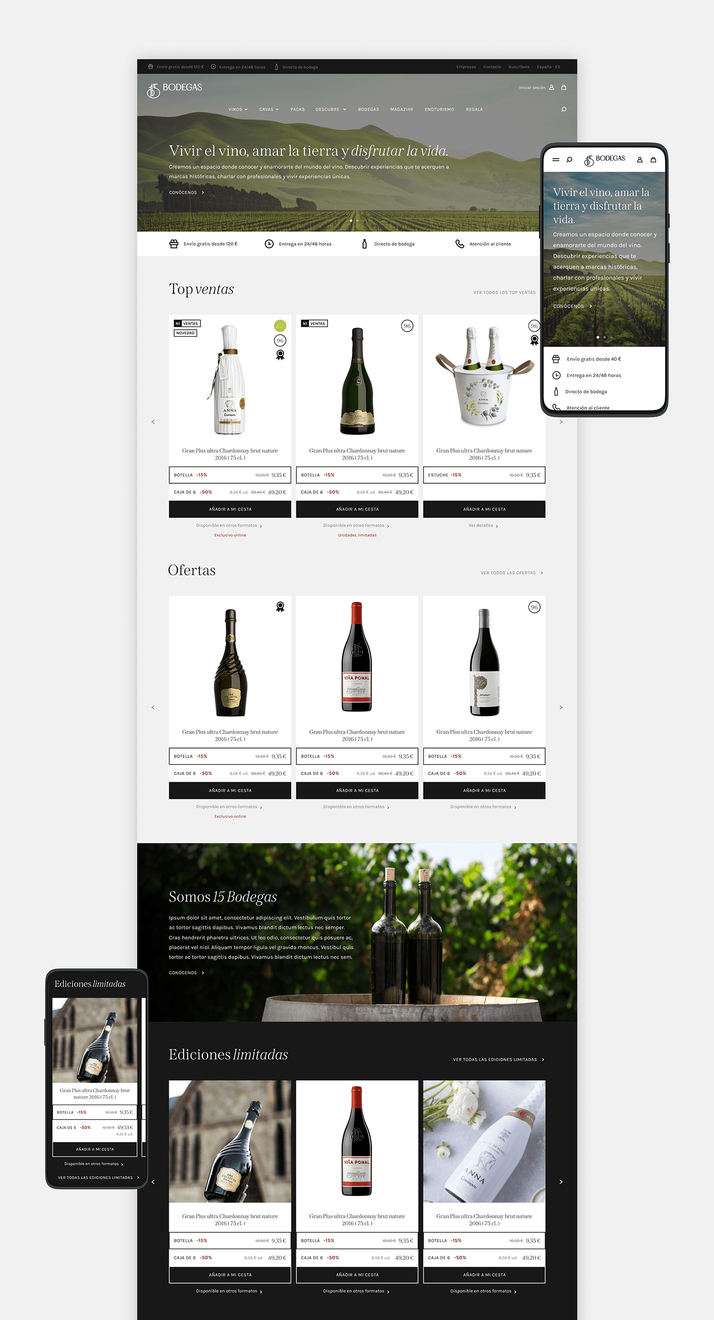 bottle UI ux Website wine Nature