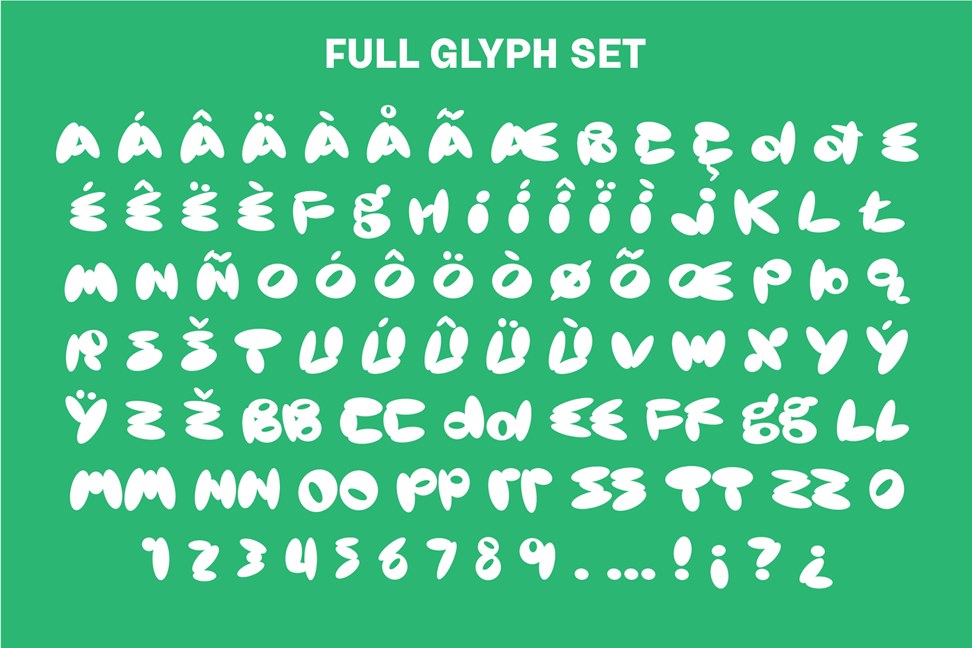 full character set of Orvil font