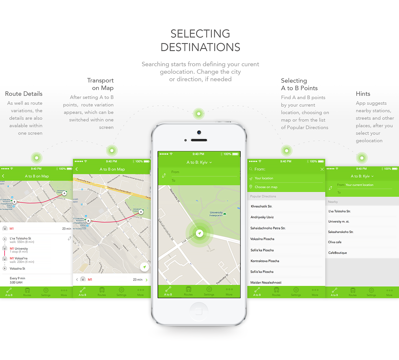 application maps routes Transport eway  easyway ios flat minimal