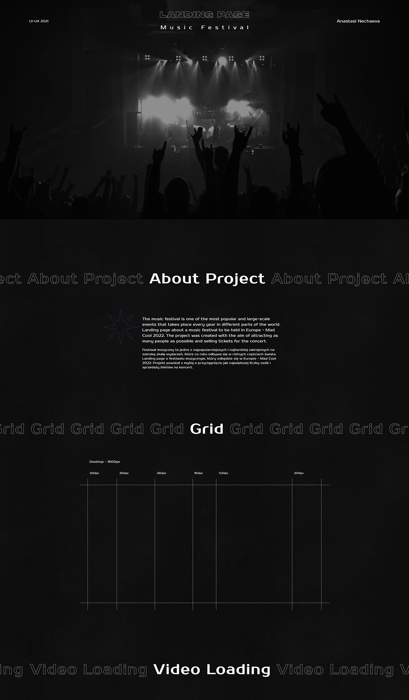 landing landing page music Music Festival UI ui design UI/UX user interface ux Web