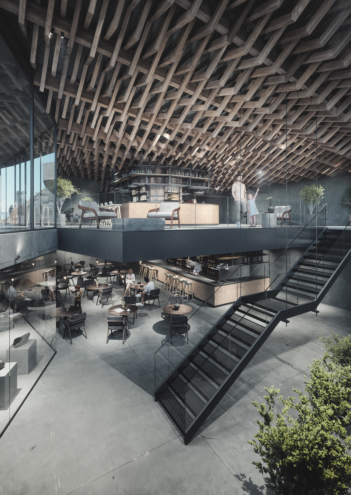 3D architect architecture archviz coffee shop Competition exterior Render visualization iceland