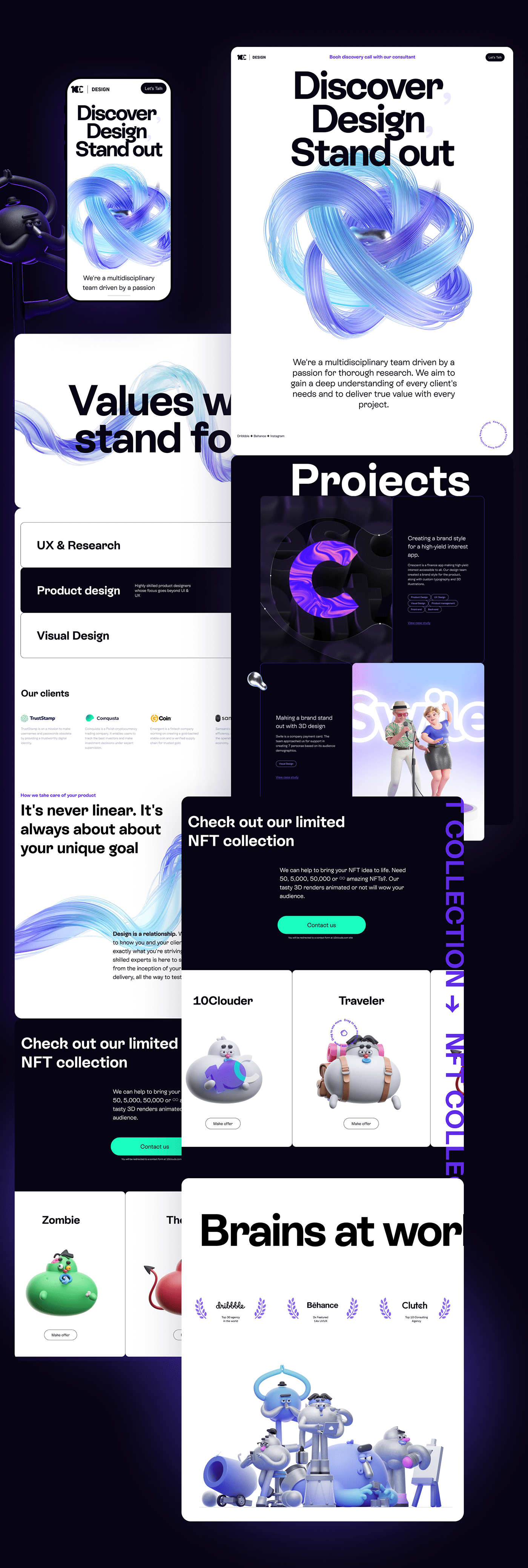 3D animation Character design landing page visual design branding identity ui ux Web Design
