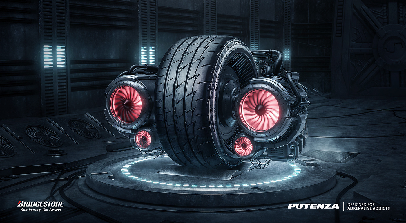 tires sci-fi Launching super cars lap speed High Tech modeling rendering