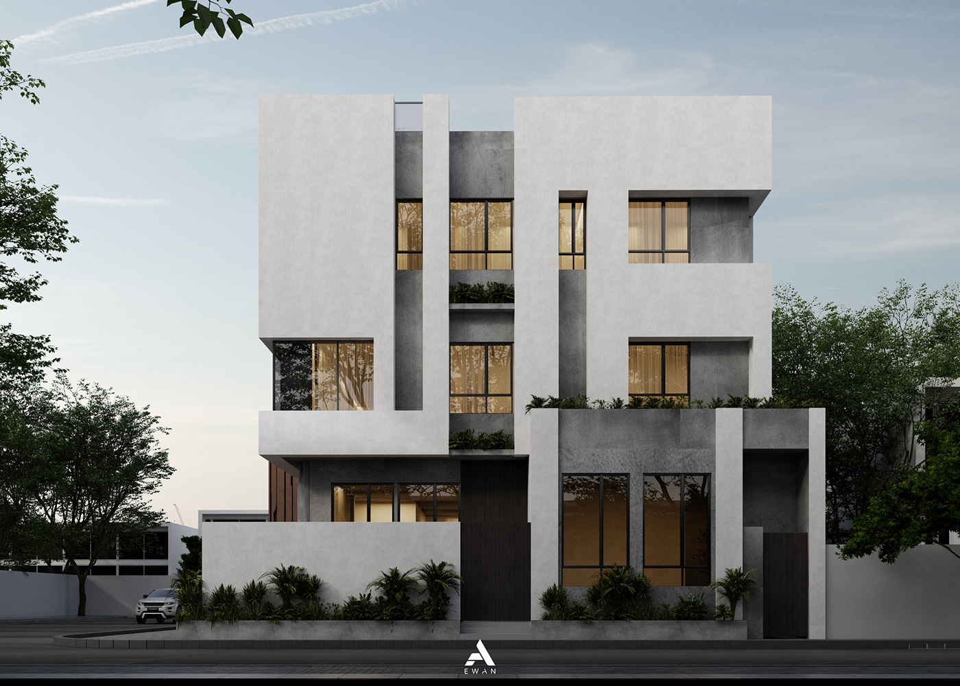 design Villa exterior house visualization architecture 3ds max Render Elevation facade