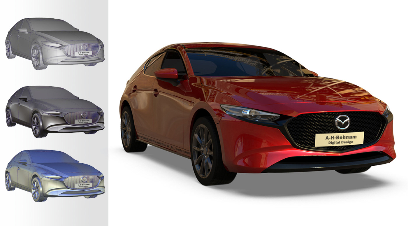 3d modeling Alias autodesk alias automotive   Automotive design car design Digital Sculpting keyshot Nurbs