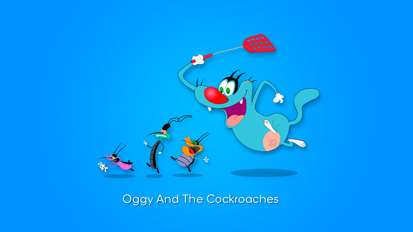 Wallpaper Oggy And The Cockroaches artwork cartoon Cat Character vector