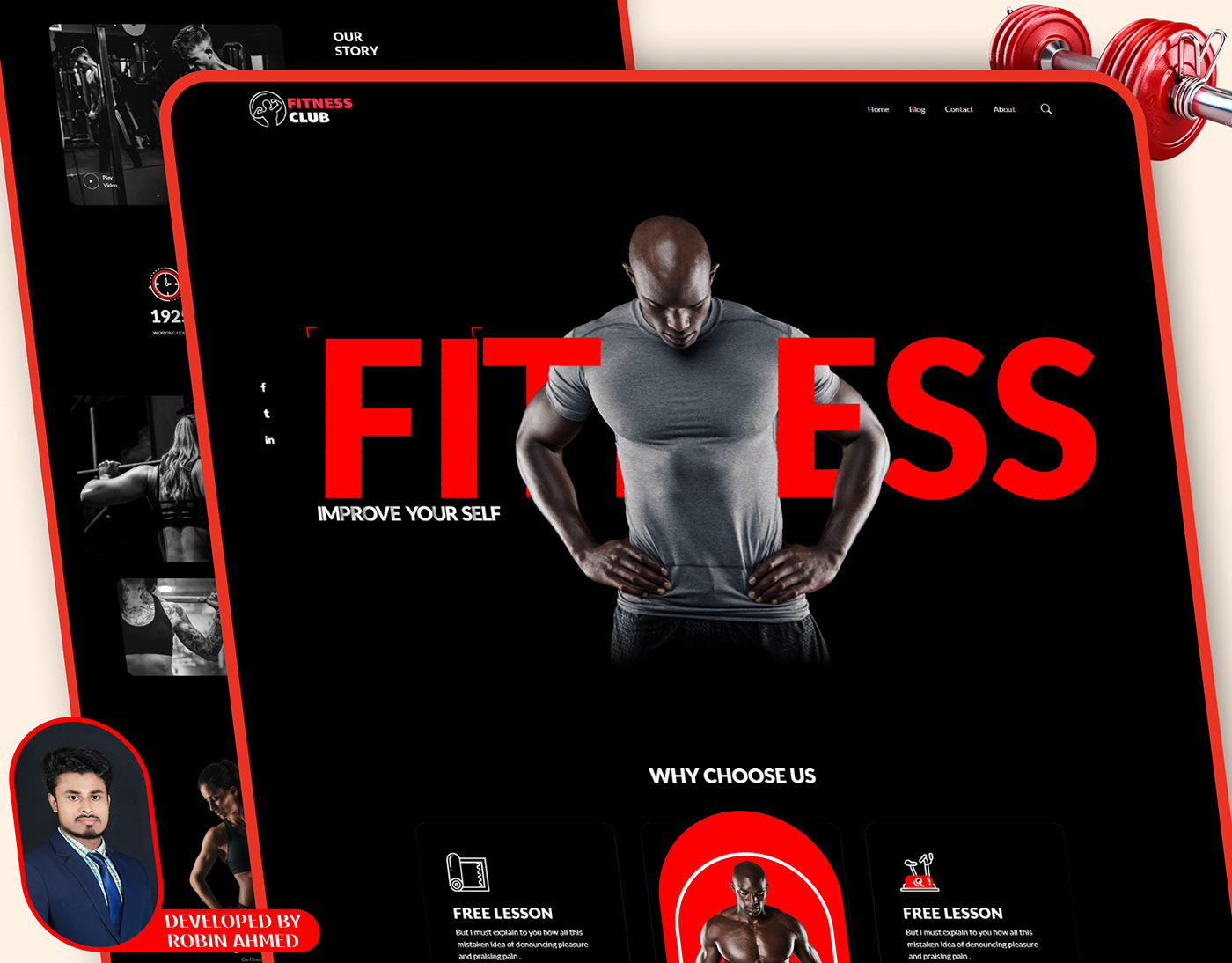 elementor fitness gym html/css JavaScript php Web Design  website development wordpress