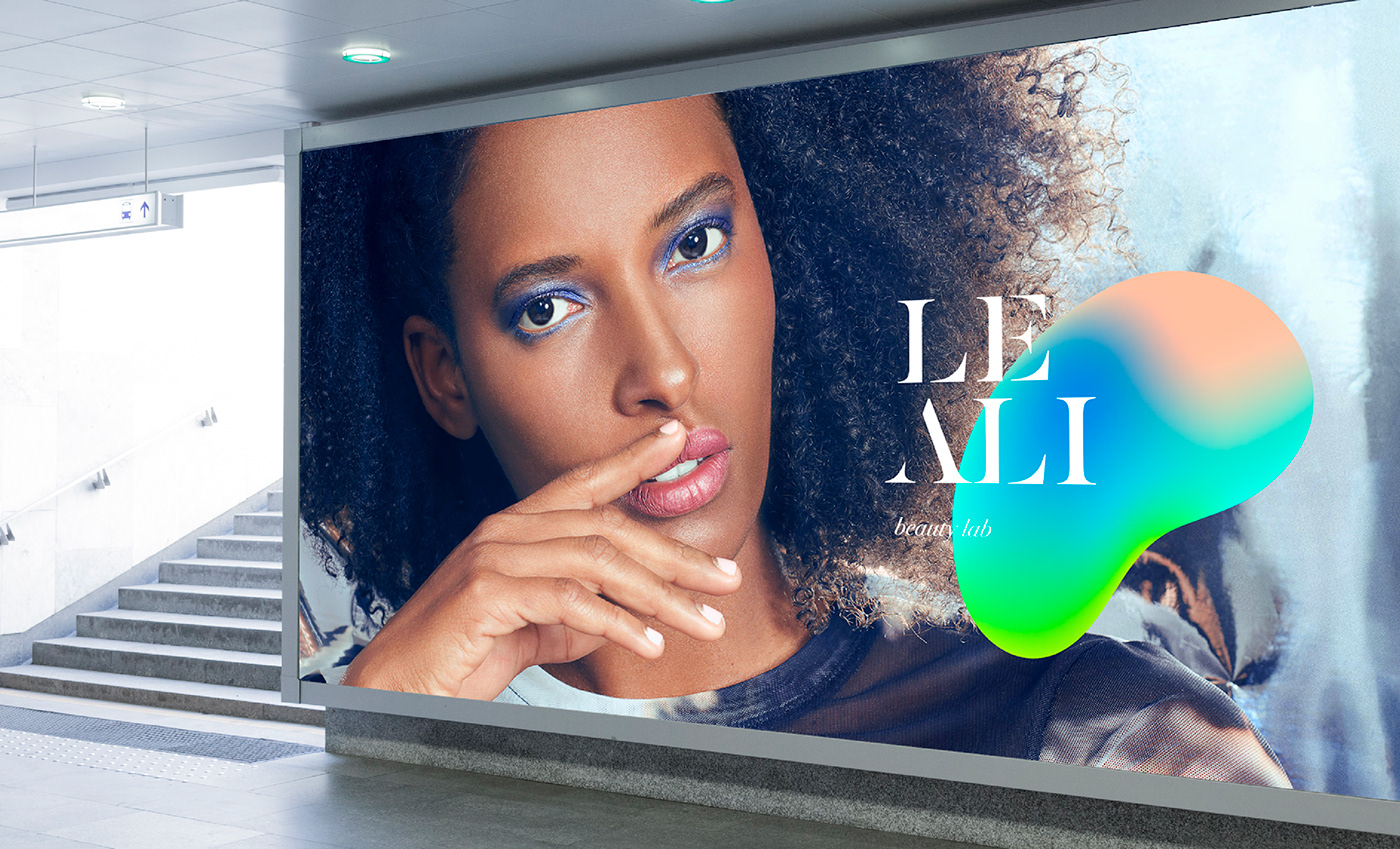 beauty lab branding  Fashion  photo op art neon color le ali retouch