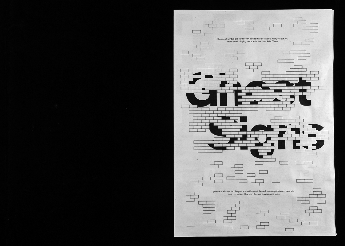 Layout graphic newspaper screenprint silkscreen ghostsigns visual Journalist communication