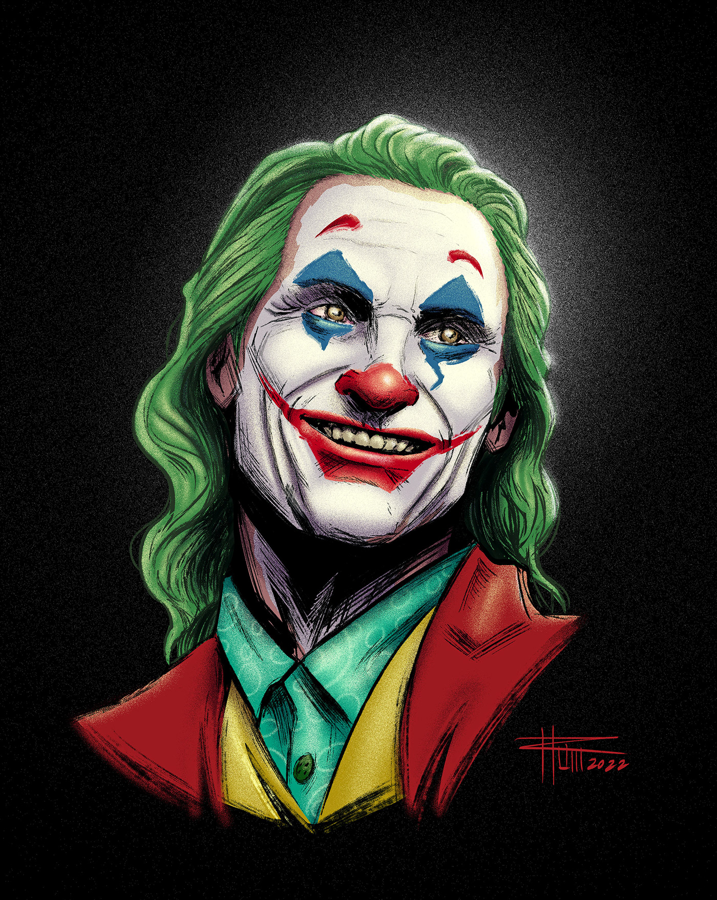 Commissioned work DCcomcis digital illustration fanart freelanceartist joaquin phoenix joker Joker 2019 Jokerfanart portrait