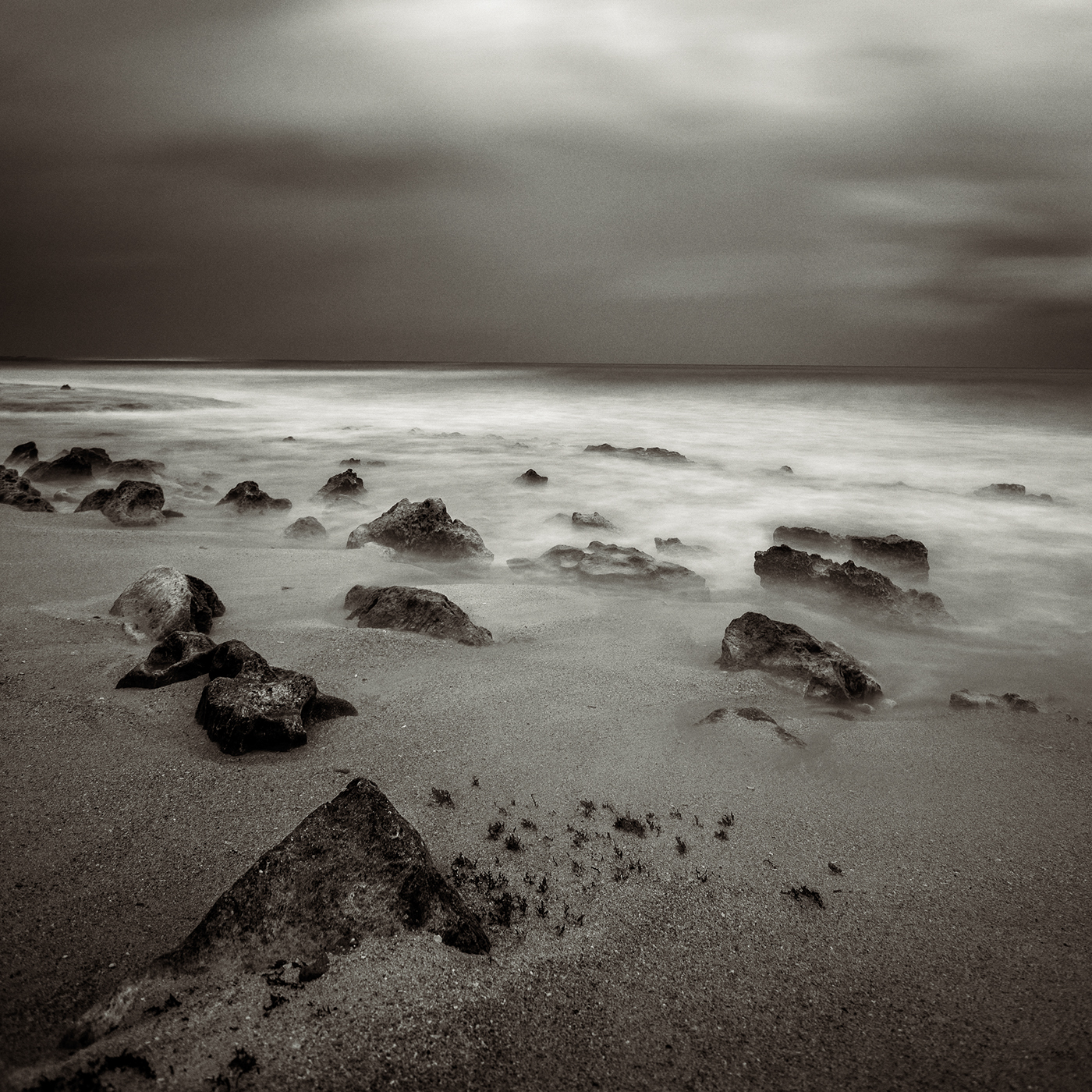 loneliness soledad Isolation feeling Emotional Landscape beach long exposure black and white sepia