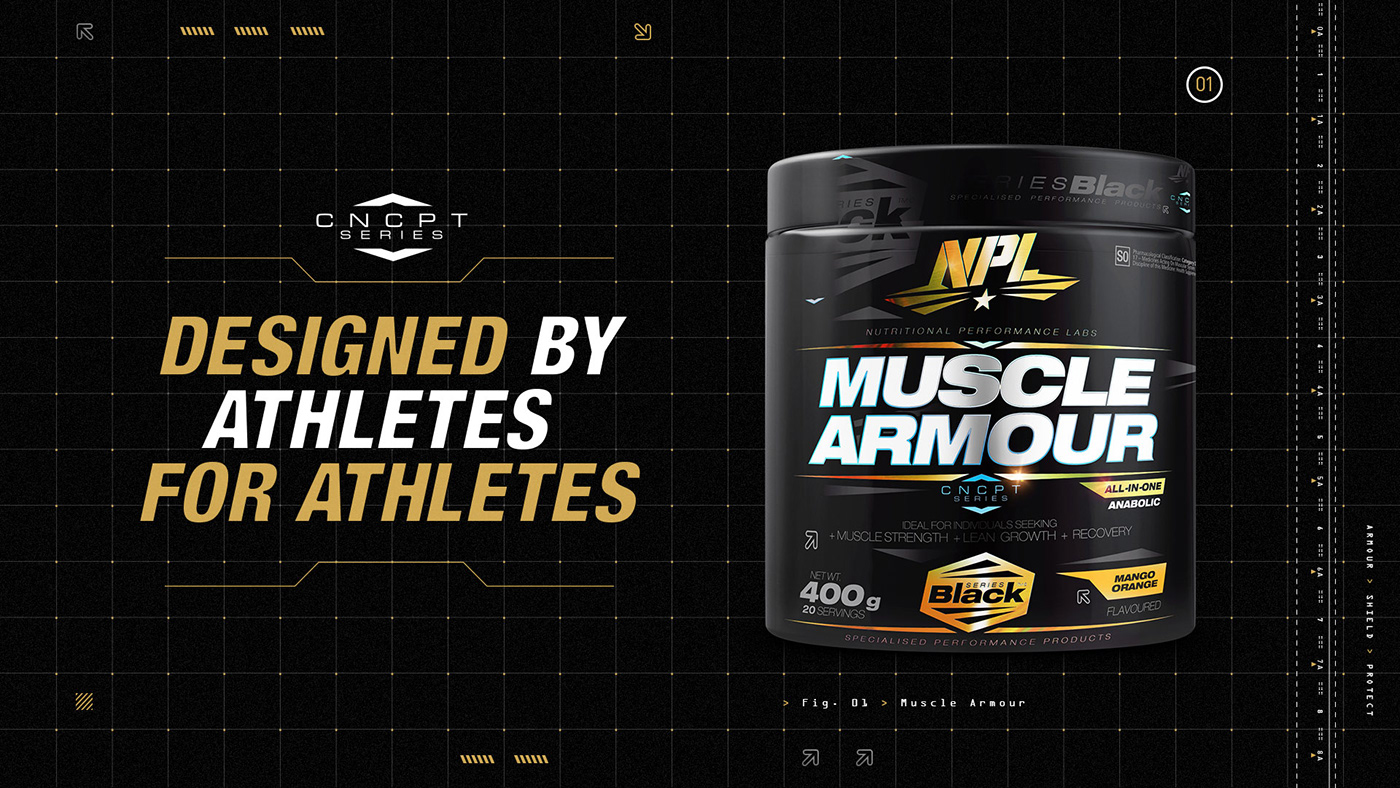 Pack shot of Muscle armour gym supplement