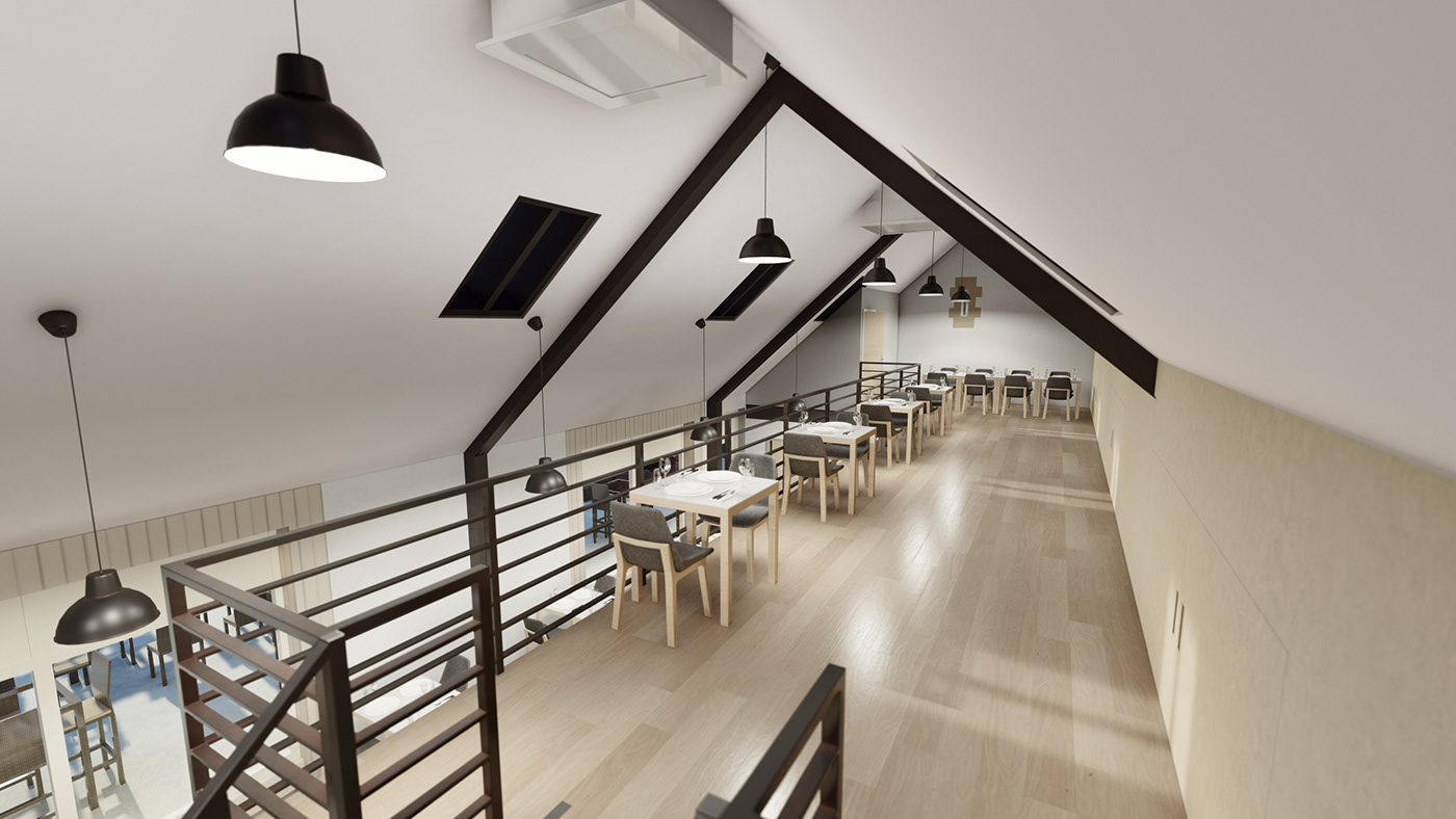 interior design  lumion open plan Render restaurant SketchUP tapas