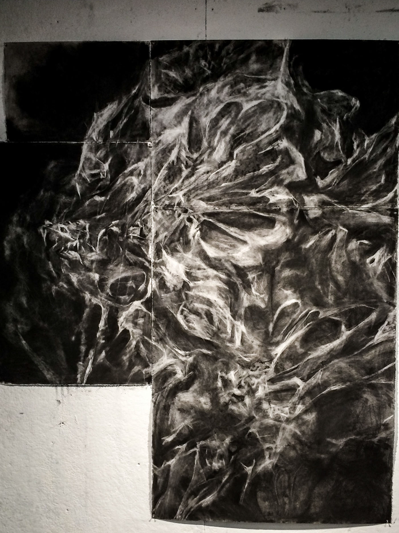 Drawing  charcoal academic abstract figure portrait study