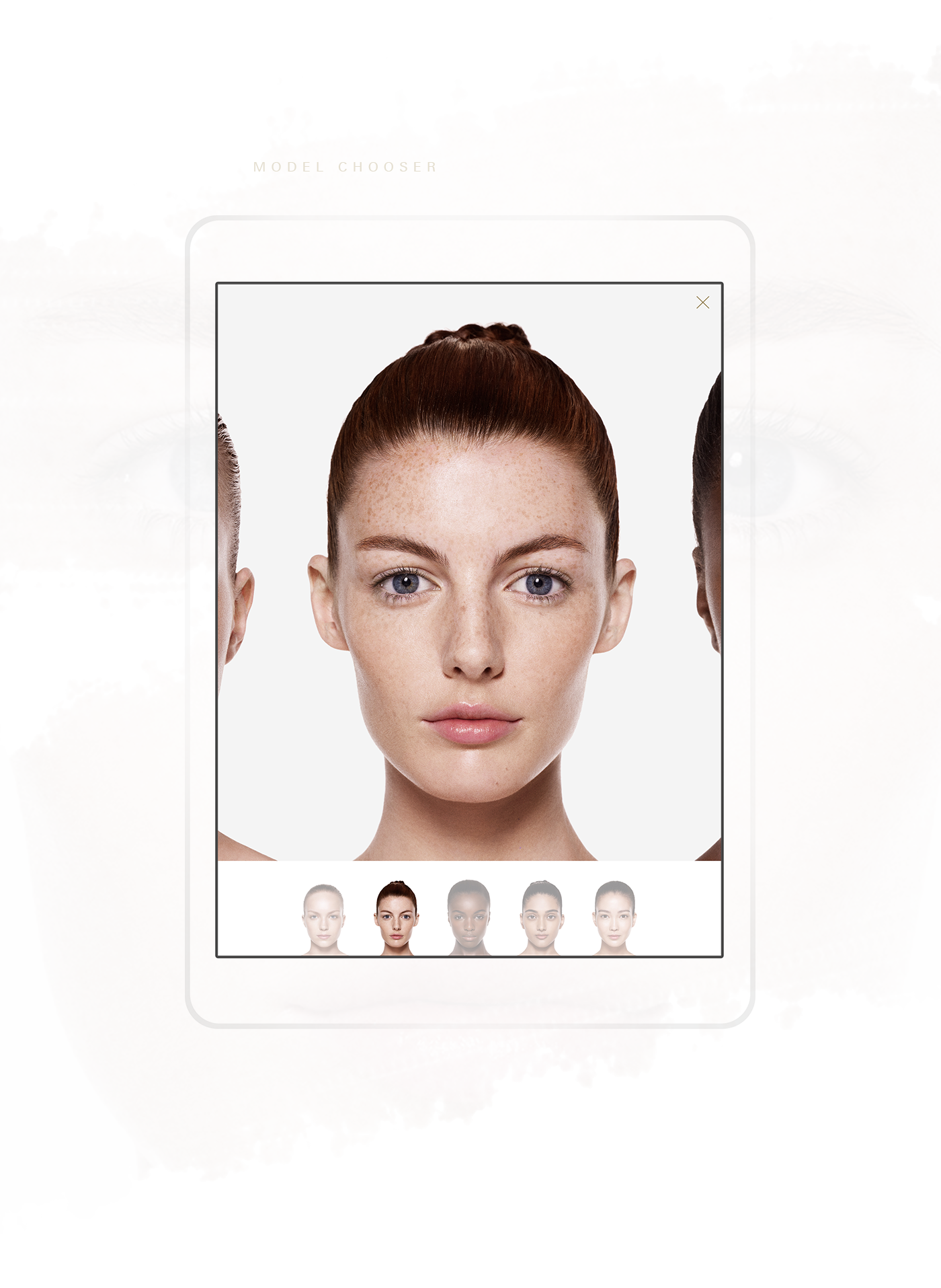 Harrods makeup make-up interactive studio app tablet beauty lips eyes chanel ysl Dior model face