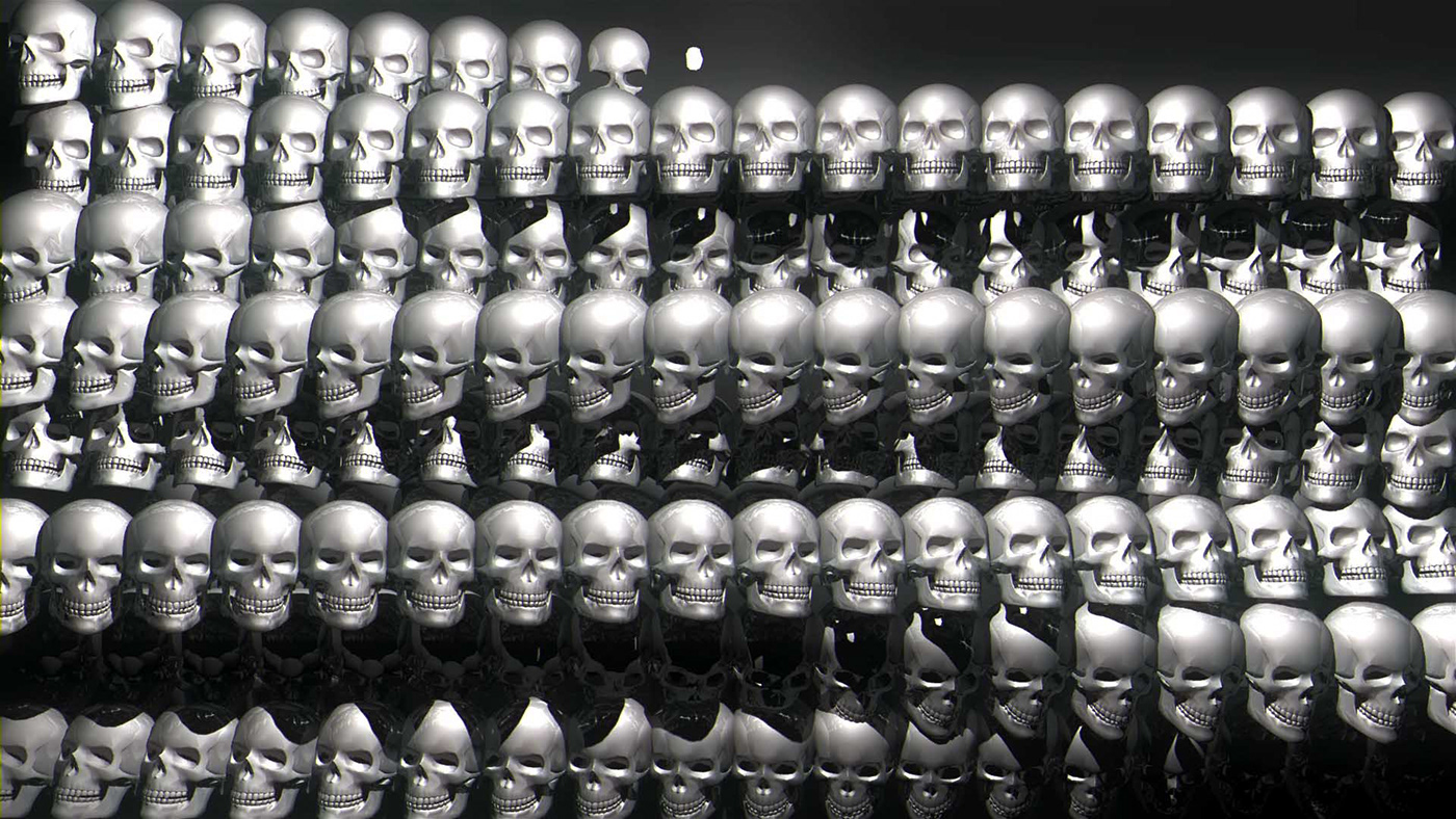vj loops vjloop vjing Halloween skull skulls 3d effect displace video art DJ VISUALS