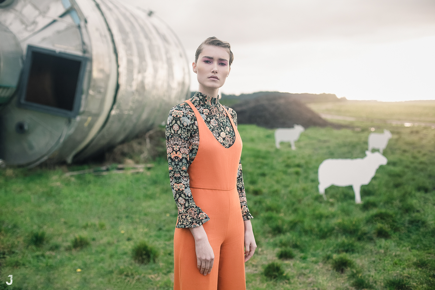 sheperd model woman futuristic sheep