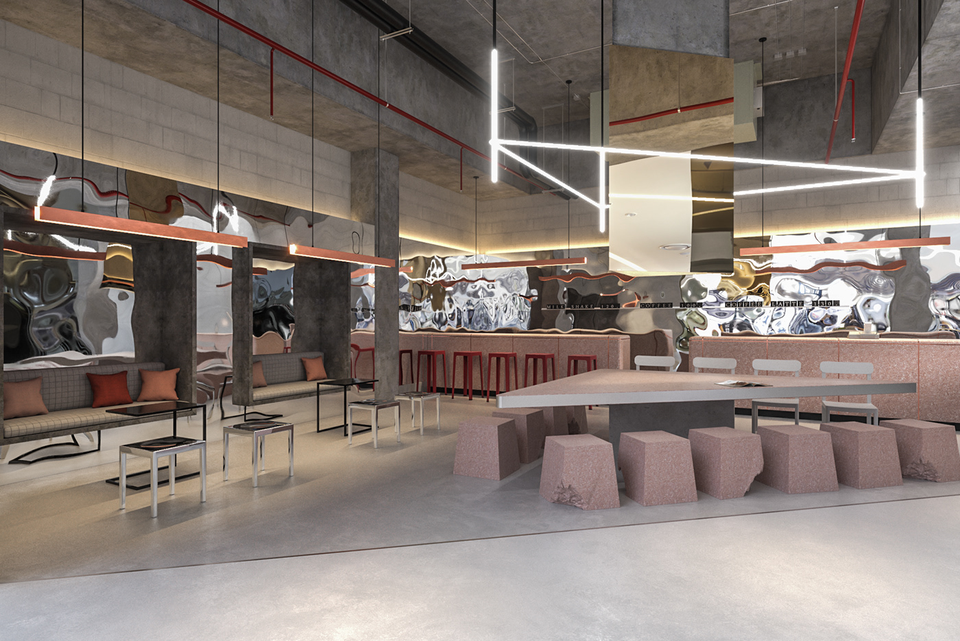 cafe 3ds vray Interior Digital Arts architect Render
