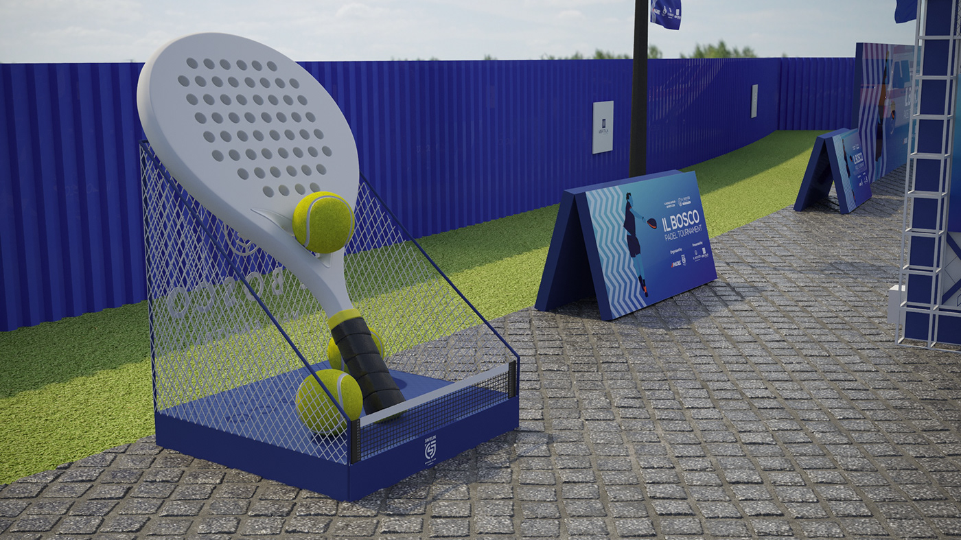 3D activation Advertising  Event gate marketing   Padel sports Outdoor 2D