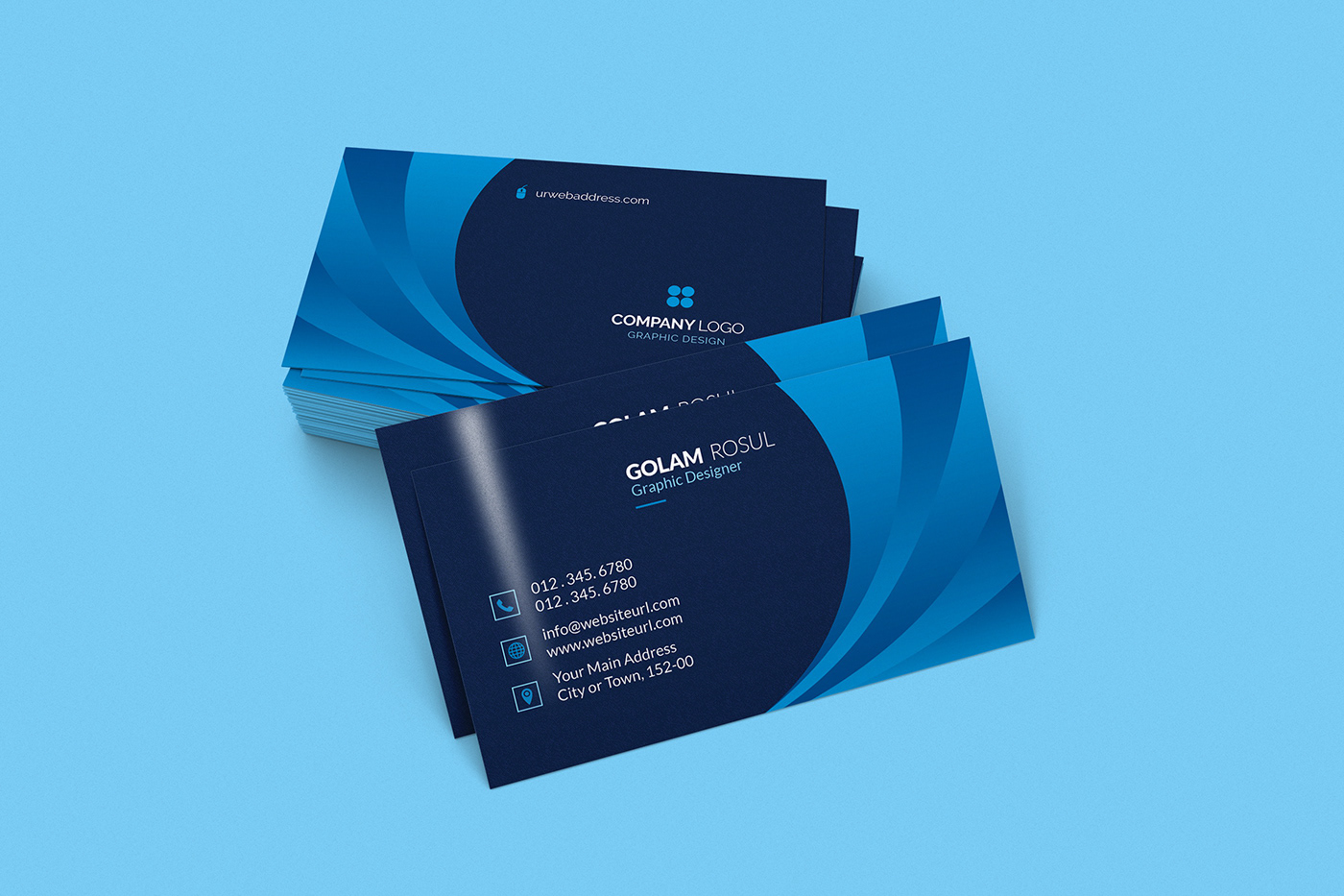 black blue business card clean colorful colour Colourful  corporate creative design