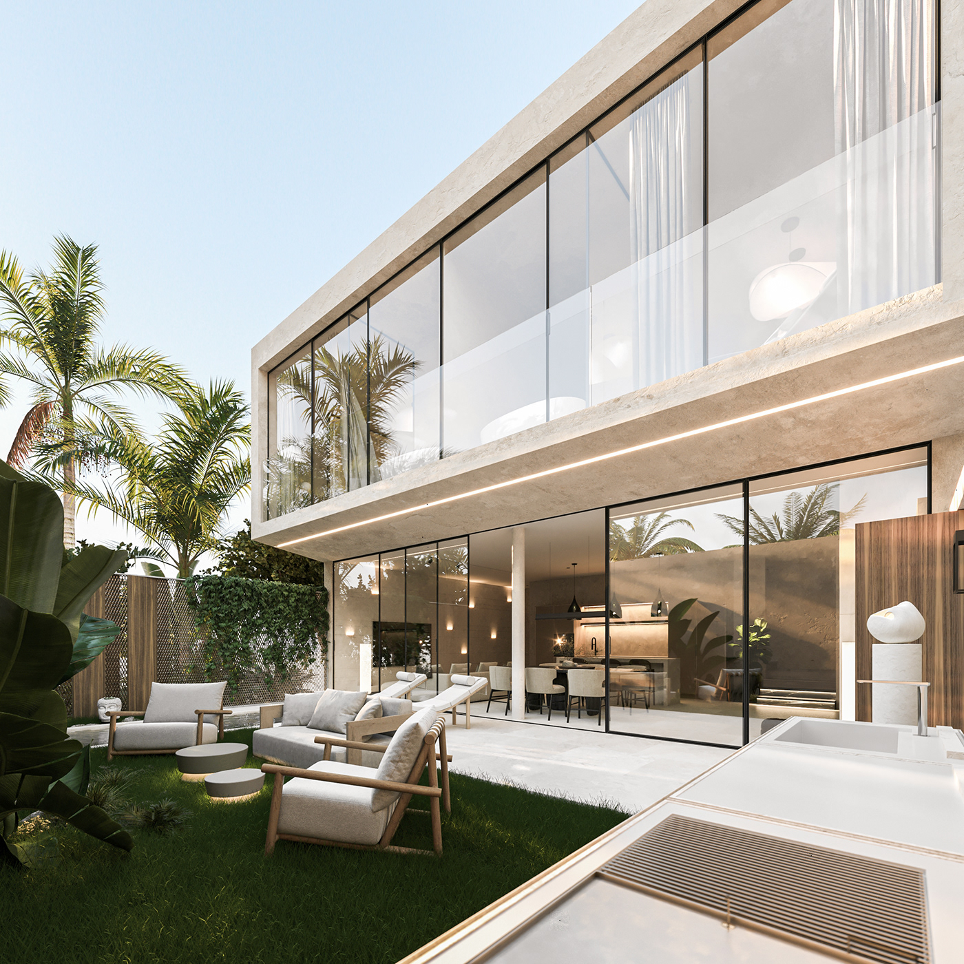 resort villa design modul house resedential complex interior design  architecture design 3ds max archviz corona bali property