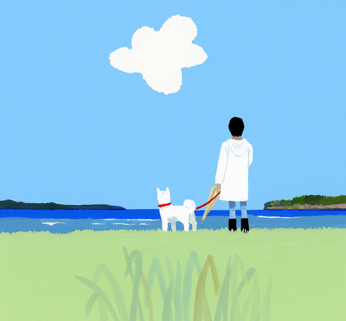 dog girl Illustrator japan Landscape tokyo woman