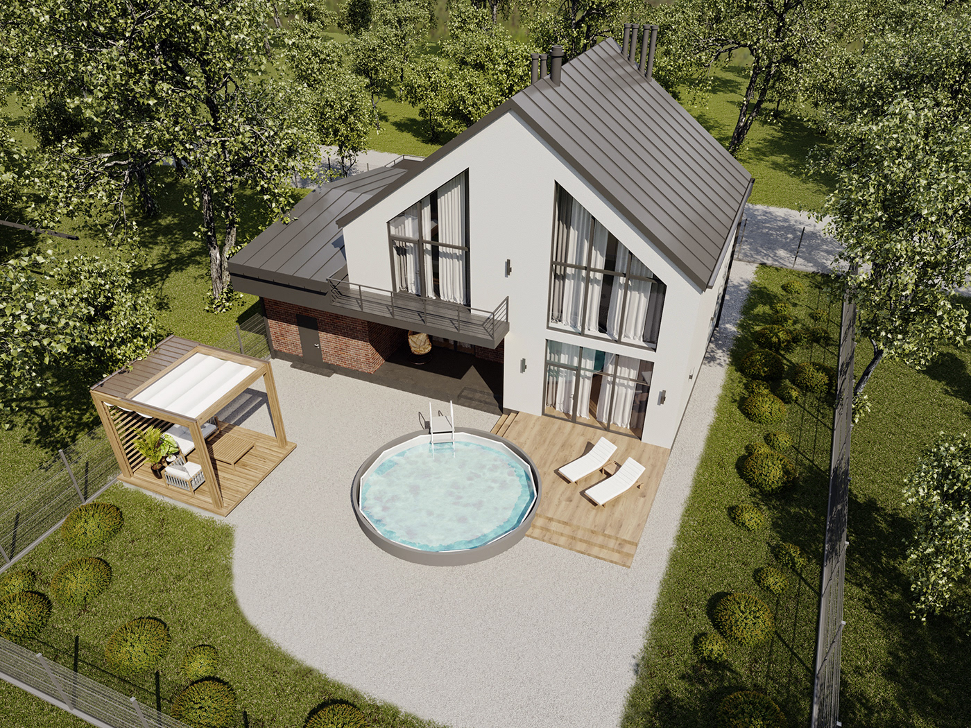 house 3D Lviv architecture visualization modern exterior archviz CGI