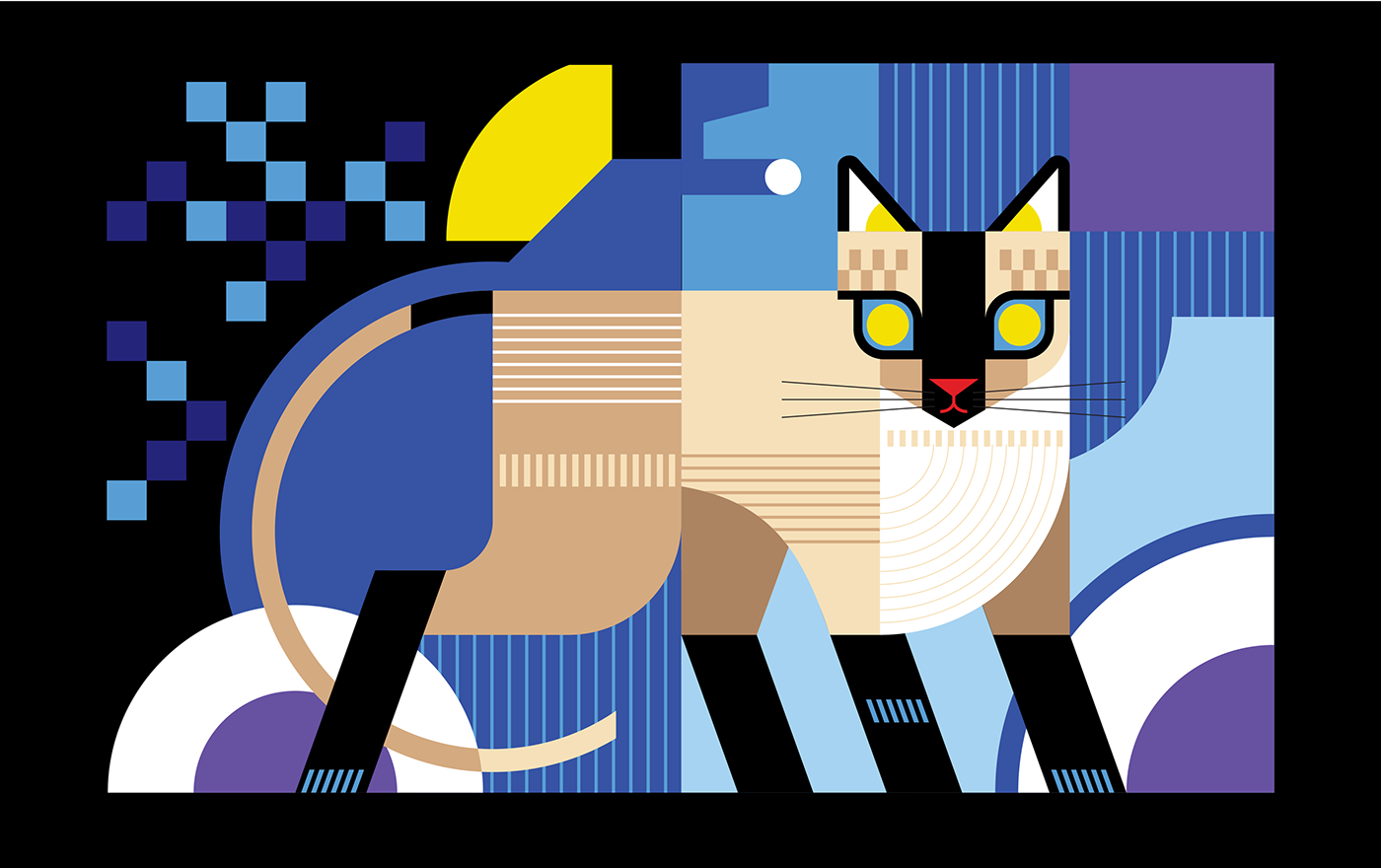 calendar Cat characterdesign digitalart graphic ILLUSTRATION  Layout painting   piaggio vietnam