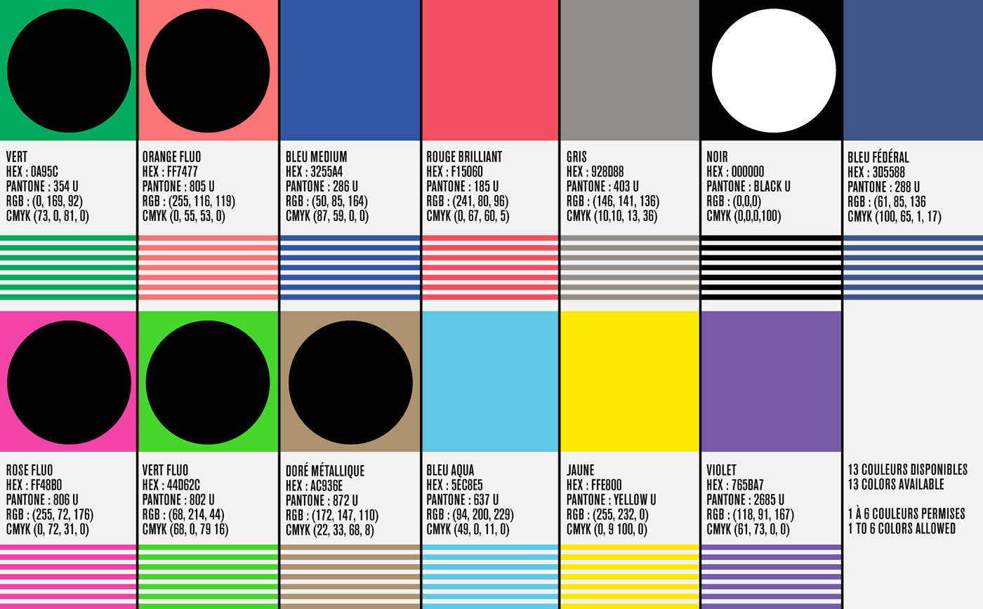 Selection of colors for risography poster