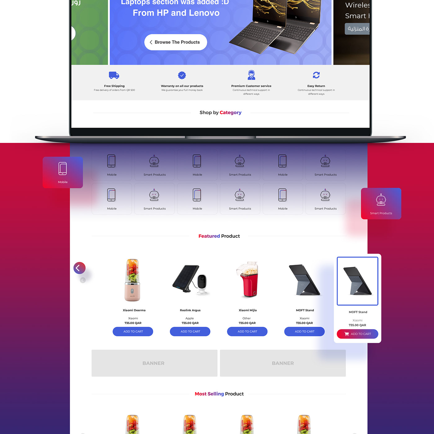 adobexd colorful design e-commerce store Technology UI ux Web Website