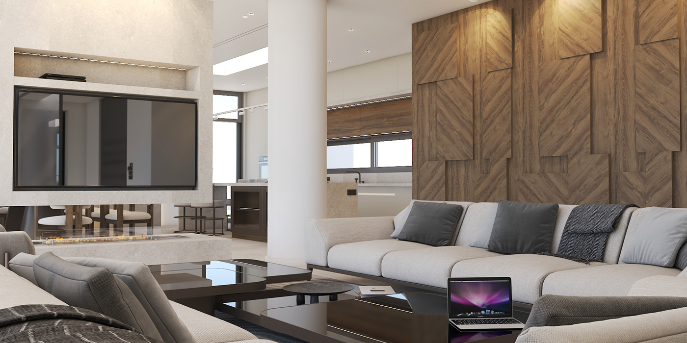 3D architecture design interior design  minimal modern Render visualization