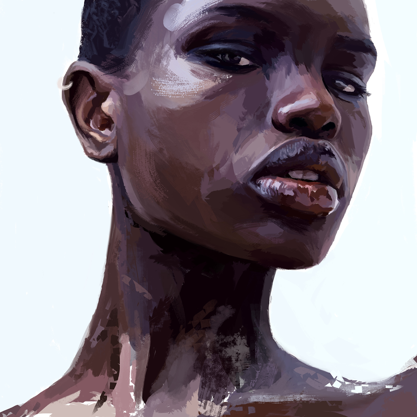 photoshop graphic art pencil illustrations Illustrator color black girl portrait