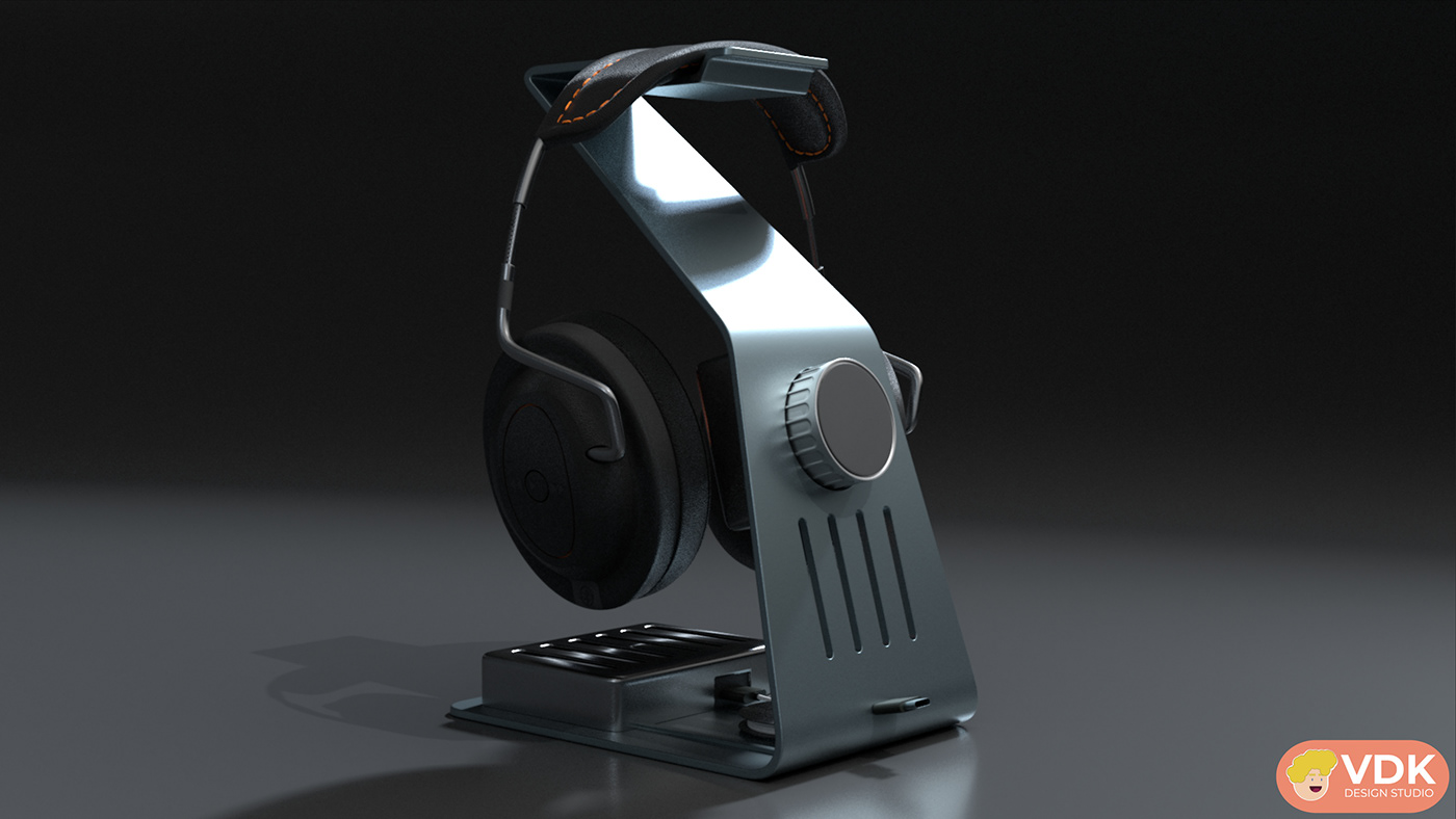 3D CGI electronic headphones product design  workflow
