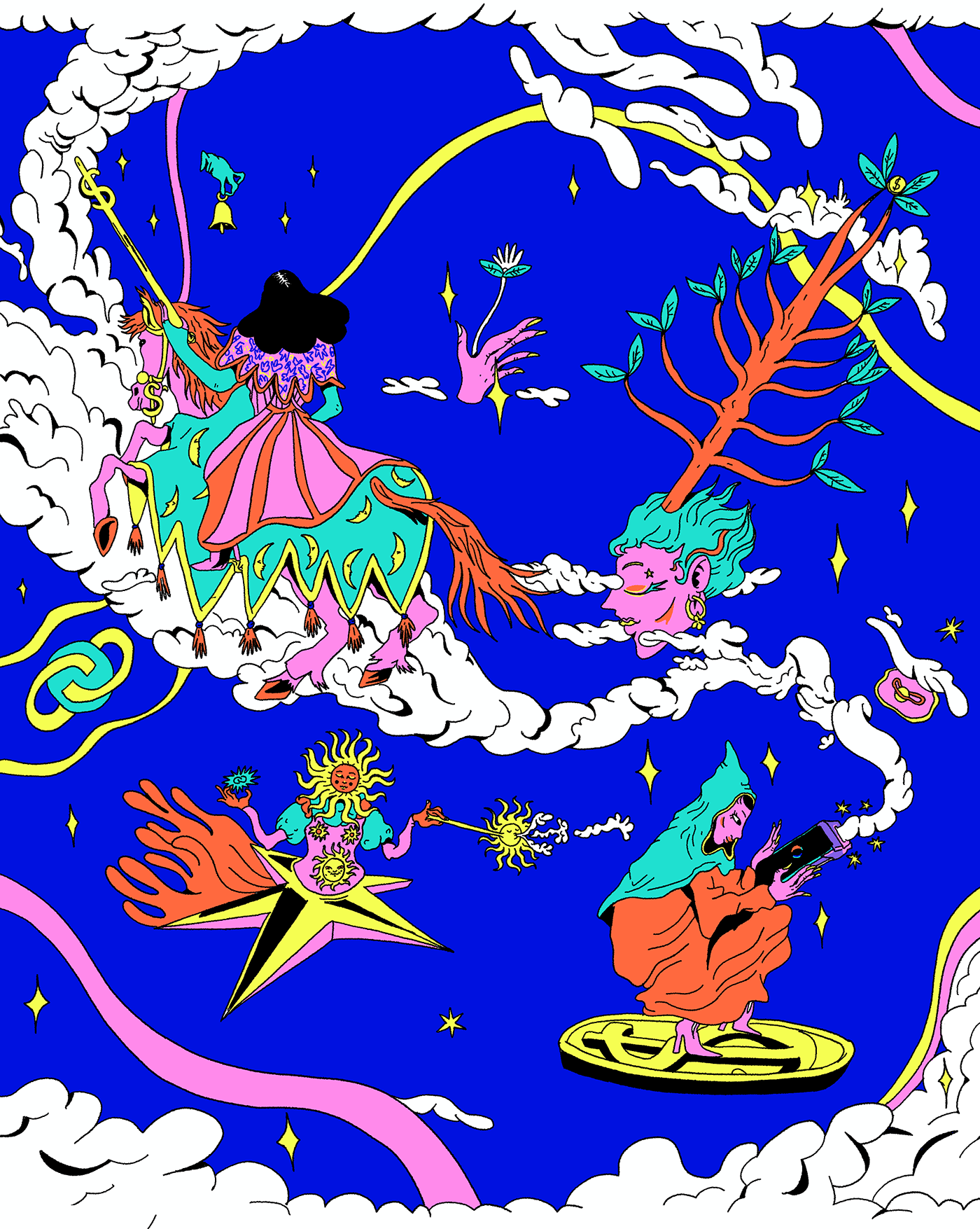campanha colorful ILLUSTRATION  Procreate psychedelic publicidade Redes Sociais