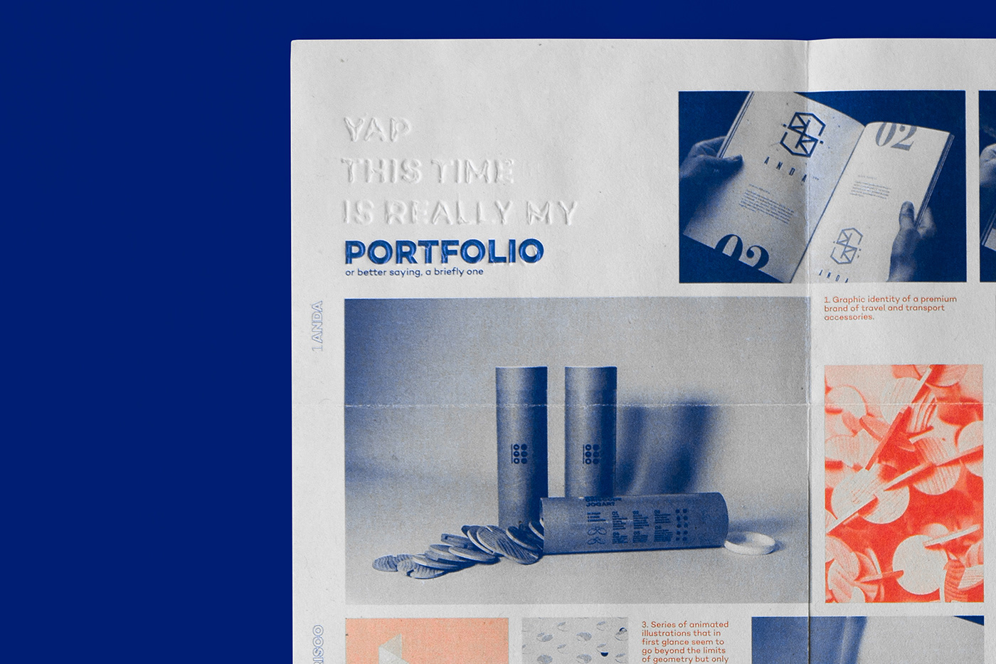 portfolio print design personal identity projects Duotone postcard Contacts adobeawards