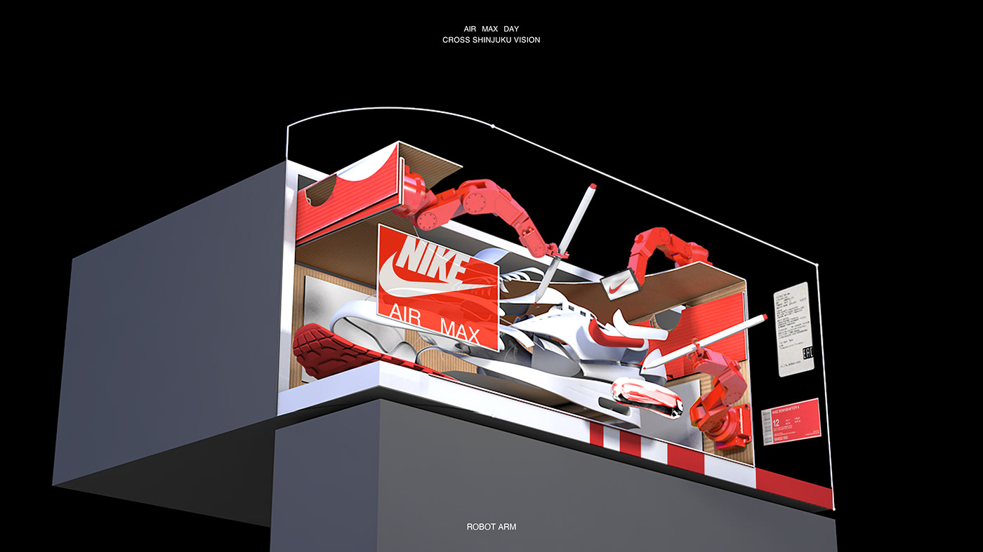 3D 3D OOH after effects cinema4d motion motion design motion graphics  Nike sneakers sports