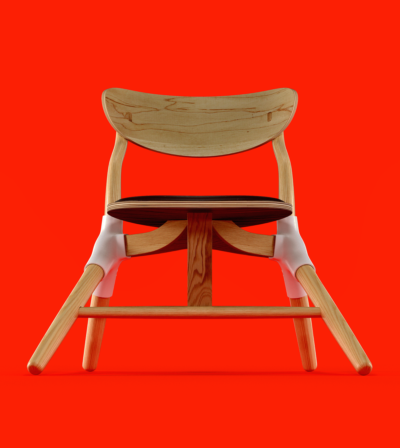 chair plastic wood orange red concept 3ds max photoshop furniture White