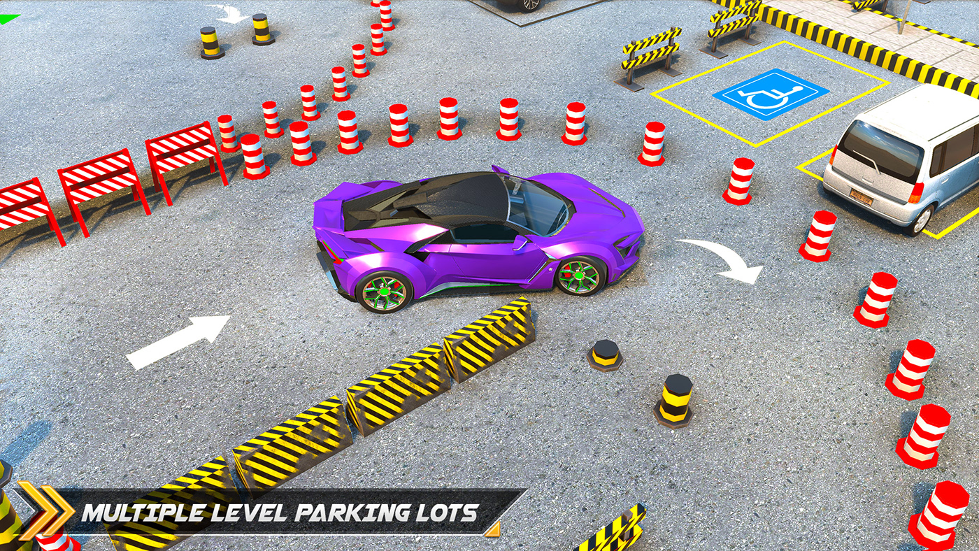 android game art car Car Parking game design  graphic design  parking sportscars